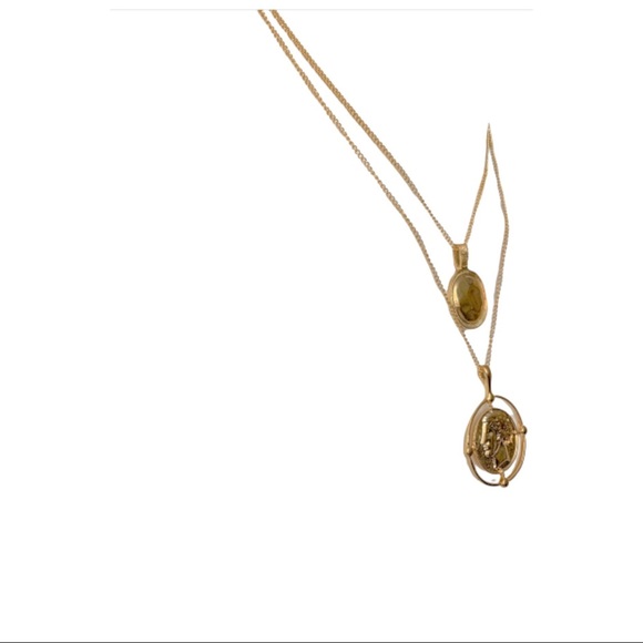 Golden Coin Necklace Double Layer Chain Necklace - Picture 5 of 8